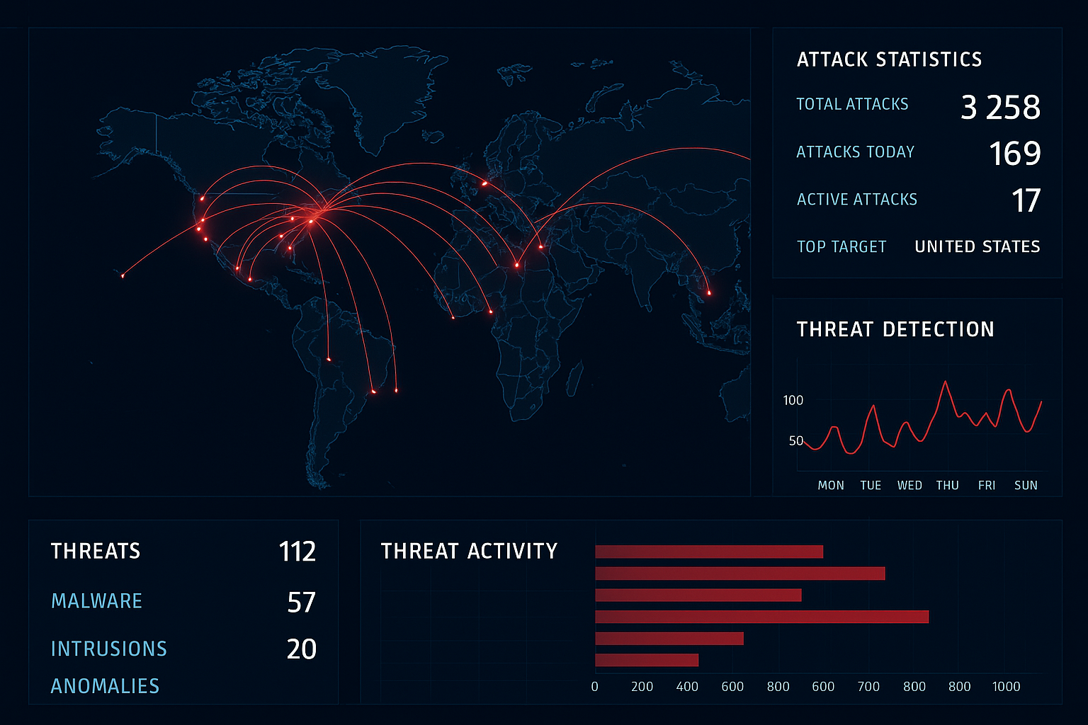 Global Cybersecurity Threat Intelligence Map